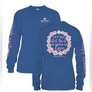 Simply Southern 1 Corinthians 16:14 Let All That You Do Long Sleeve Tee. Small